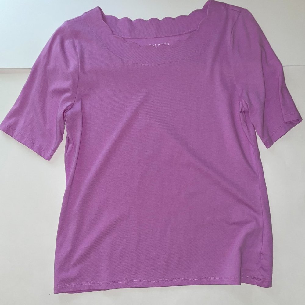 Talbots Purple Shirt with scalloped edge